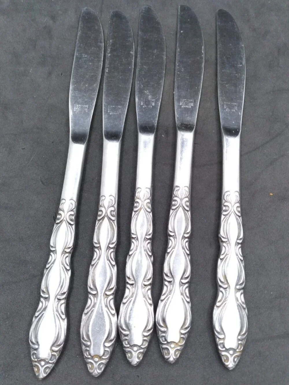 Vtg. 11 National Stainless Japan flatware bundle Marquee pattern MCM cottagecore